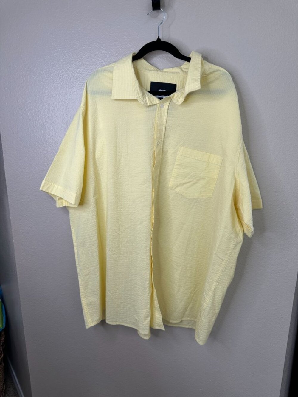 Winston Yellow 3XLT Short-Sleeve Button-Up Shirt Cotton Blend Summer Casual